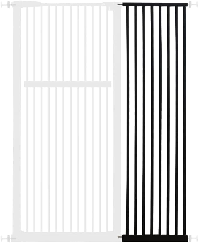 Lumizone Extra Tall Pet Gate 55.12" High Pressure Mounted 16.73" Wide Extension kit 1.37" Gap (Black, 55.12" H× 16.73" W, Extension)