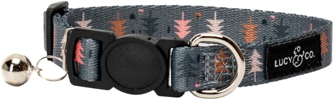Lucy & Co. Take a Hike Breakaway Cat Collar with Bell – Designer Print Adjustable Safety Collar for Cats, Kittens & Small Dogs, Lightweight Pet Collar for Boy & Girl Cats – Small