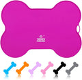 Super Design Dog Food Mat Dog Bowl Mat for Food and Water Silicone Non Spill Cat Feeding Mat Puppy Placemat Waterproof - 20.5" x 14.5", Rose