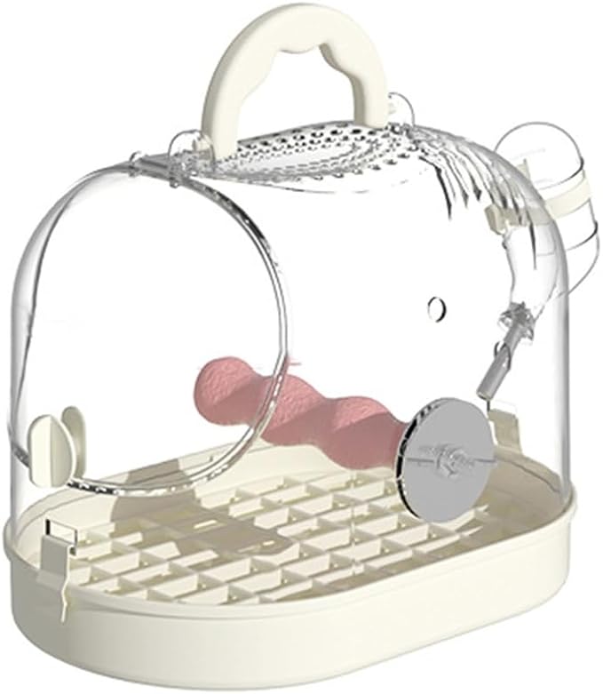 Versatile Birdcage for Travel Clear Bird Cage with Feeders and Bottom Grids for Outdoor Bird Carrying Observation Cage