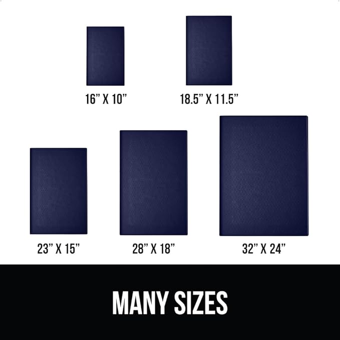 GORILLA GRIP 100% Waterproof Raised Edge BPA Free Silicone Pet Feeding Mat, Dog Cat Food Mats Contain Spills Protects Floors, Placemats for Cats and Dogs Water Bowl, Pets Accessories 18.5x11.5 Navy