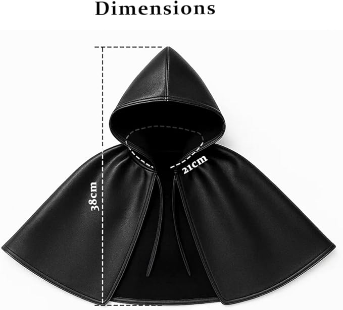 Black Cat Cloak with Hood for Indoor Cats, Funny Superhero Cosplay Halloween Costume for Pets, Cute Cape for Party Photos and Dress-Up – Big/Middle Size (Black)