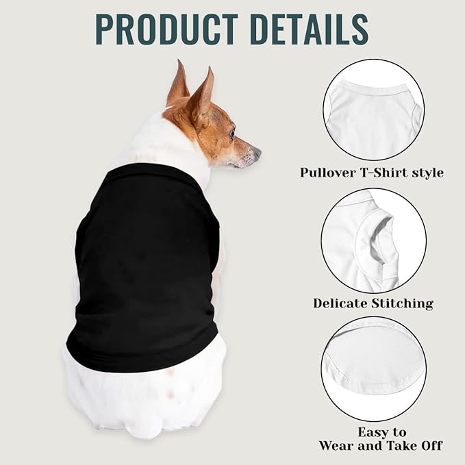 Personalized Dog Shirt Design Your Own Add Photo Text Logo Name Summer Breathable Dogs T-Shirt Clothes for Small Medium Large Pet, 1 PC Blank Black, 3XL