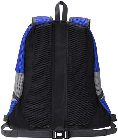 Mogoko Airline Approved Cat Dog Backpack, Puupy Pet Carrier Front Bag with Breathable Head Out Design and Double Mesh Padded Shoulder for Outdoor Travel Hiking (M, Blue)