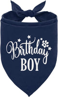 Happy Birthday Dog Bandana, Dog Bandana for Small Medium Large Dogs, Boy Dogs Birthday, Dark Blue Bandanas, Pets 1st Birthday Boy (A18)