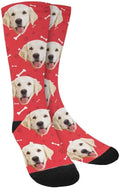 Custom Face Socks, Personalized Dog Lover Pet Photo Picture on Socks Unisex Athletic Crew Socks for Men Women