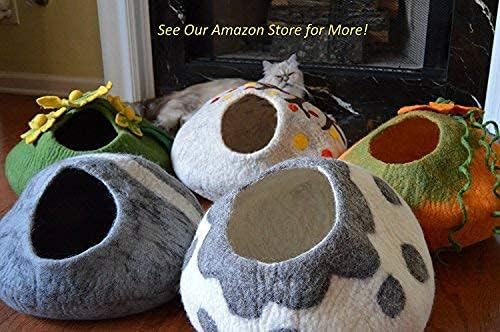 Wool Cat Toys - Felt Cat Toy Balls for Small Pet Fetch and Play - Eco Friendly Quiet Wool Ball Cat Toy for Cats and Kittens - Choose Your Colors (Blue)