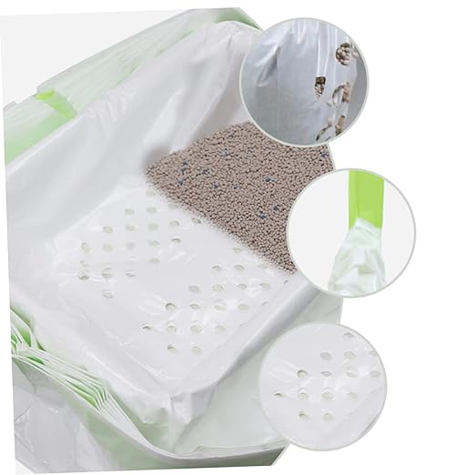 7pcs Cat Litter Filter Pouches and Waste Disposal Bags for Litter Cleanup Design White Color Thick