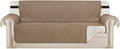H.VERSAILTEX Reversible Sofa Slipcover Furniture Protector Water Resistant 2" Elastic Straps Sofa Cover Couch Covers Pets Fit Sitting Width Up to 78" (Oversized Sofa: 86" x 132", Taupe Brown/Beige)