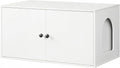 HOOBRO Cat Litter Box Enclosure, Hidden Litter Box Furniture with Side Entry, Litter Box Cabinet, Indoor Cat House, End Side Table, 31.5"L x 17.7"W x 16.3"H, for Living Room, Bathroom, White WT40MW01