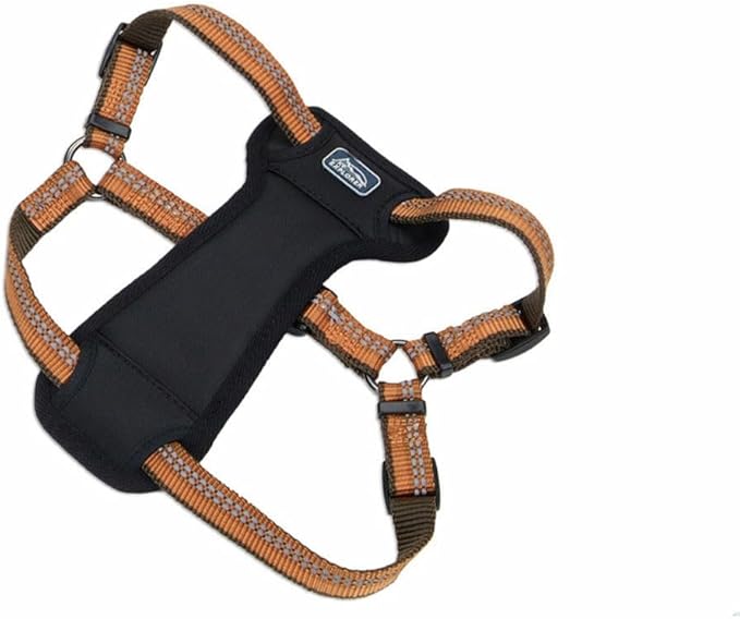 Coastal Pet K9 Explorer Reflective Adjustable Padded Dog Harness - Plush Chest Pad for Comfort - No-Pull Dog Harness for Small and Large Dogs - Campfire Orange - 1" x 26"-38", Large