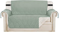 H.VERSAILTEX Reversible Loveseat Cover Furniture Protector Anti-Slip Water Resistant 2" Elastic Straps Couch Covers Pets Fit Sitting Width Up to 54"(Oversized Loveseat: 75" x 98", Desert Sage/Beige)