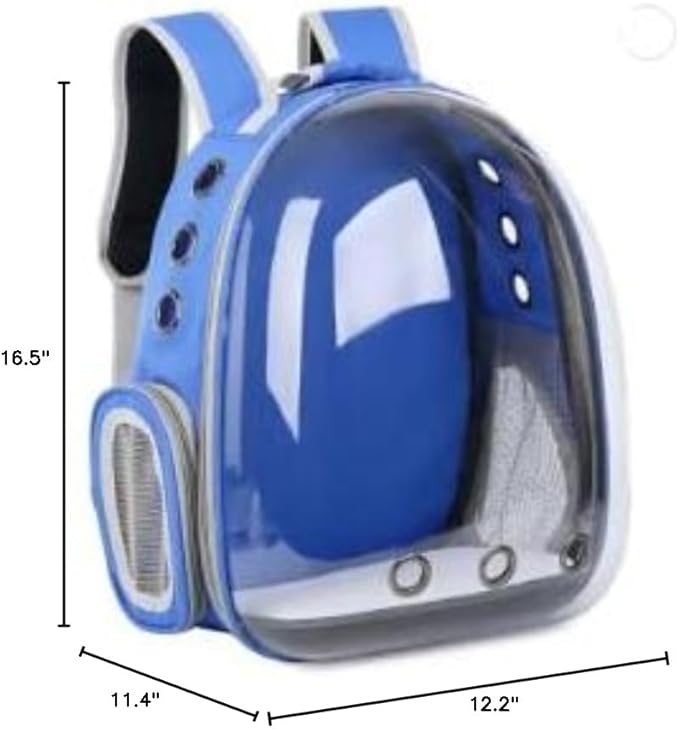 Backpack Pet Carriers- Pet Bubble Backpack,Pet Capsule Knapsack,Small Space Pet Travel Bag,Waterproof Breathable Pet Carrier Airline Approved,for Travel,Hiking,Walking & Outdoor Use (Blue)