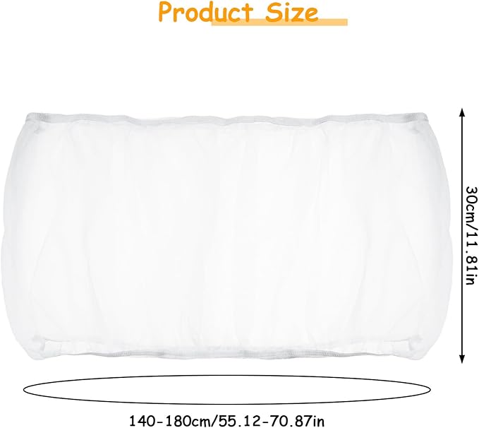 Bird Cage Seed Catcher, Adjustable White Bird Cage Net Birdcage Cover Skirt Nylon Mesh Netting, Stretchy Birds Cages Guard for Parrot Parakeet Macaw African Any Cages Cover