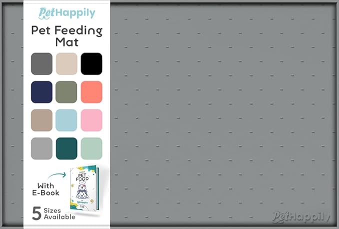 Dog Food Mat - 24x15 Raised Edges Dogs Mat for Food and Water Prevent Spill, Waterproof Cat Food Mats Protect Floors, Easy Clean Dog Bowl Mats for Food and Water, Silicone Pet Feeding Placemats