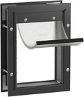 Hakuna Pets Deluxe Aluminum Pet, Cat and Dog Door with 2-Way Locking Panel for Screens, Doors and Walls up to 2.8" Thick, Small, Black