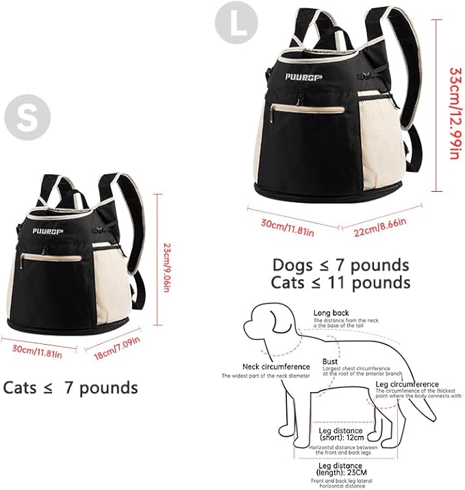 Pet Dog Carrier Backpack, cat Carrier Pouch, Small Dog Front Backpack, Breathable Mesh Dog Travel Backpack with Safety Belt, Suitable for Travel, Hiking, Cycling, and Outdoor Adventures