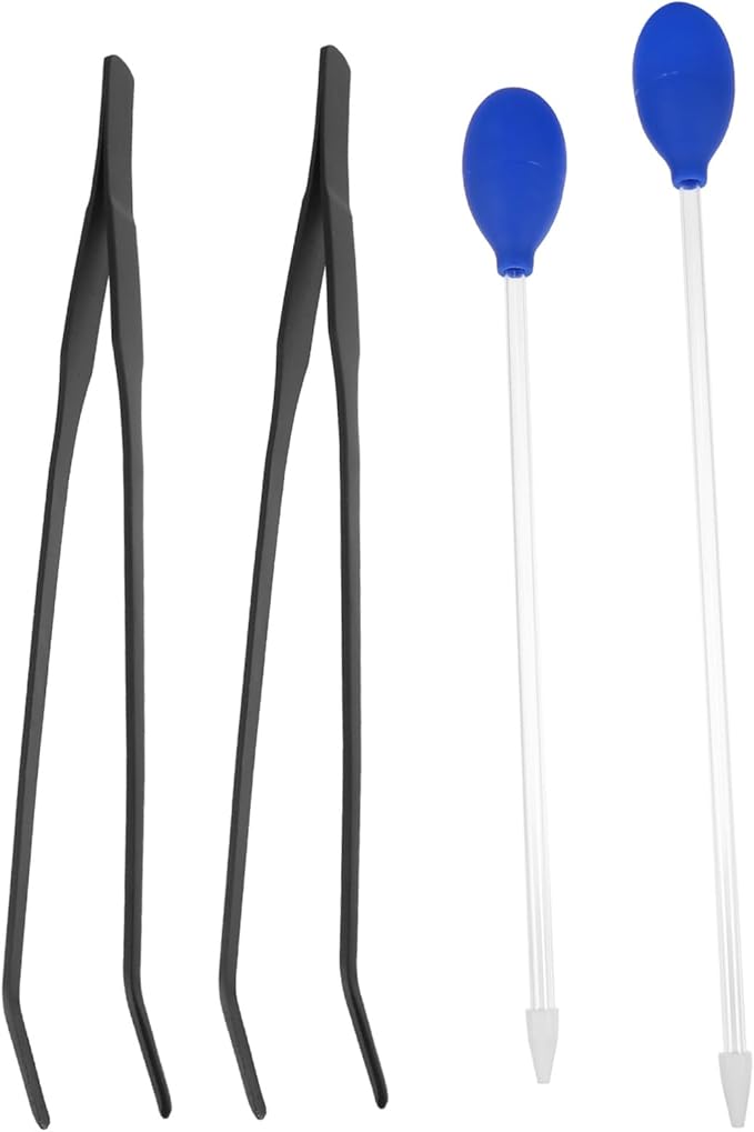 Happyyami Aquarium Cleaning Kit 4pcs Fish Tank Tools Pipette Dropper Feeder Tweezers Aquarium Accessories