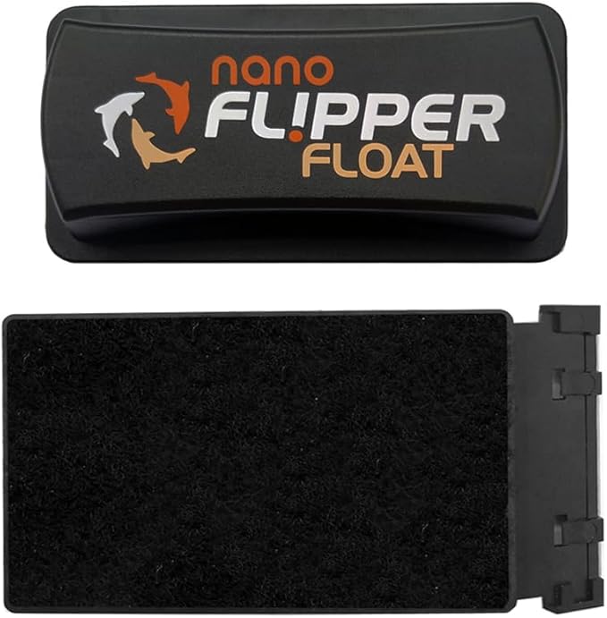 FLIPPER Float Nano Magnetic Aquarium Cleaner – 2-in-1 Flip Scrubber and Scraper, Floating Design with Strong Magnets for Algae and Debris Removal on Small Glass Tanks up to 1/4" (6mm)