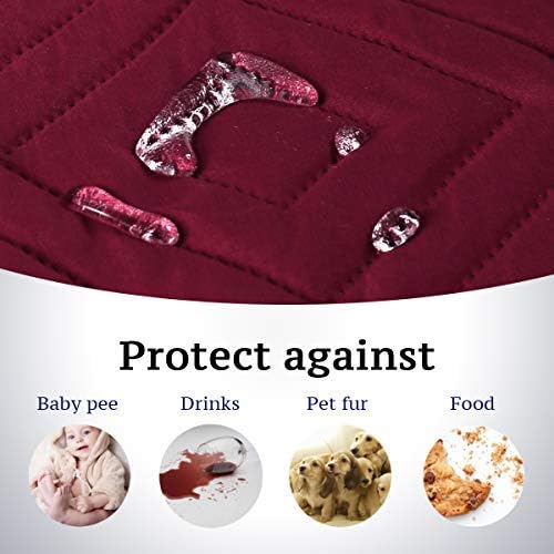 H.VERSAILTEX Reversible Chair Cover Furniture Protector Anti-Slip Couch Cover Water Resistant 2" Elastic Straps Chair Slipcover Pets Kids Fit Sitting Width Up to 21" (Chair:75" x 65", Red/Tan)