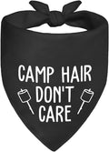 Camp Hair Don't Care Black Dog Bandana, Funny Outdoor Dog Bandana, Puppy Scarf Photo Prop for Outdoor Adventure Hiking Camping Mountain, Gifts for Ranger (Branches)