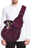 SlowTon Dog Carrier Sling - Thick Padded Shoulder Strap Adjustable Dog Carriers for Small Dogs, Puppy Carrier Purse for Pet Cat with Front Zipper Pocket Safety Belt Machine Washable, WR, L