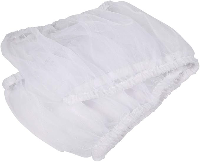 Universal Nylon Mesh Bird Cage Cover, Large White Seed Catcher for Parakeet Cockatiel Lovebird Finch Canary Cage