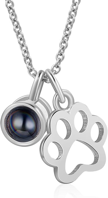Personalized Cute Dog Cat Paw Name Necklace Forever Love Custom Heart Pendant Pet Name Necklace Gift for Pet Lovers