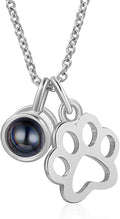 Personalized Cute Dog Cat Paw Name Necklace Forever Love Custom Heart Pendant Pet Name Necklace Gift for Pet Lovers