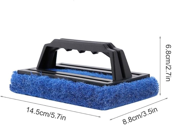 5.7inch Aquarium Scraper Plastic Brush No Dead Angles Design Glass Cleaner Tool with Ergonomic Handle for Fish Tank Maintenance