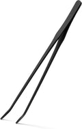 Mandala Crafts 15 Inches Black Stainless Steel Curved Aquarium Tweezers for Aquatic Plants – Long Aquascape Forceps for Fish Tanks, Hospital Tanks, Goldfish Bowls, and Terrariums
