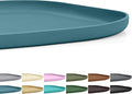 Small Silicone Pet Food Mat with Raised Edge for Food and Water Bowl, Square Dog Feeding Mats, Cat Food Trays for Floor Waterproof, Rubber Tray for Dogs and Cats, 12 x 12 x 0.7 Slate Blue