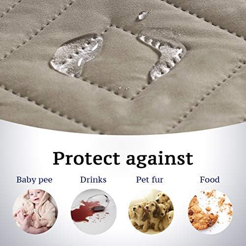 H.VERSAILTEX Reversible Sofa Slipcover Furniture Protector Water Resistant 2 Inch Wide Elastic Straps Sofa Cover Couch Covers Pets Kids Fit Sitting Width Up to 66" (Sofa: 75" x 110", Khaki/Beige)