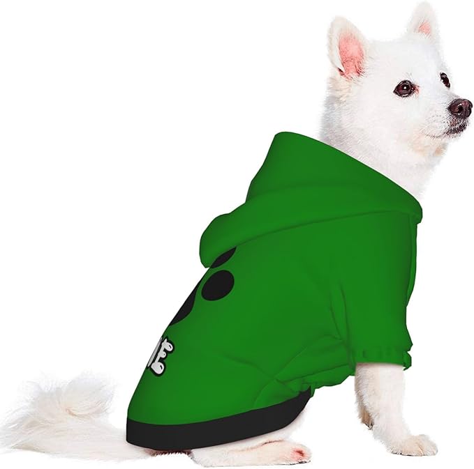 Custom Dog Hoodie Soft & Warm Design Your Own Personalized Photo Text Logo Name Dog Clothes for Puppy Sweatshirt Hooded for Small Medium Large Dogs Girl/Boy Cats Green