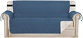 H.VERSAILTEX Reversible Sofa Slipcover Furniture Protector Water Resistant 2 Inch Wide Elastic Straps Sofa Cover Couch Covers Pets Kids Fit Sitting Width Up to 66" (Sofa: 75" x 110", Dark Blue/Beige)