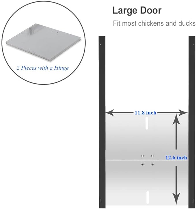 JVR Automatic Chicken Coop Smart Door Compatible with Alexa, Google Assistant, Home Assistant, Tuya - WiFi Electric Opener, Auto Sunrise/Sunset Dusk to Dawn Doors, Anti-Pinch Auto Reopen & Stop
