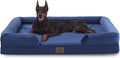 Bedfolks Orthopedic Dog Bed XXL, Waterproof Dog Sofa Bed for Giant Dogs, Egg Foam Pet Couch Bed with Removable Washable Cover and Nonslip Bottom, Navy Blue