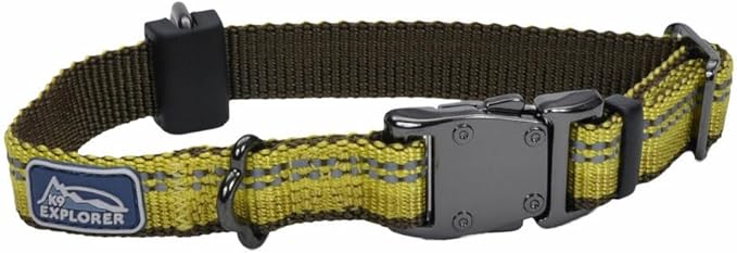Coastal Pet K9 Explorer Reflective Adjustable Dog Collar - Comfortable Collar for The Outdoors - Durable, Lightweight Accessory with Side-Release Buckle - Goldenrod, 5/8" x 8-12"