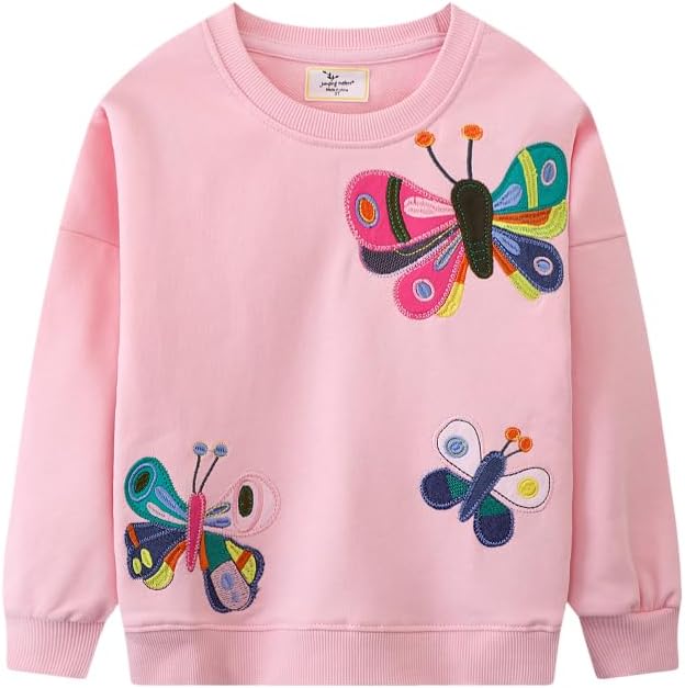 Toddler Baby Girls Cotton Sweater, Long Sleeve Crewneck Sweatshirt Pullover Kids Warm Clothing for Fall Winter