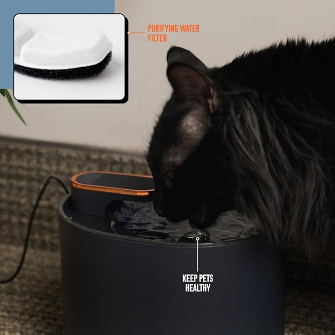 Tebon Cat Water Fountain – Automatic Pet Water Dispenser & Drinking Bowl – Versatile Cat Fountain for Cats – Automatic Pet Water Fountain