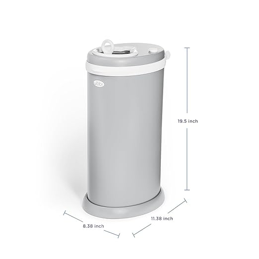 Ubbi Stainless Steel Diaper Pail, Odor Locking, No Special Bag Required, Award-Winning, Registry Must-Have, Gray