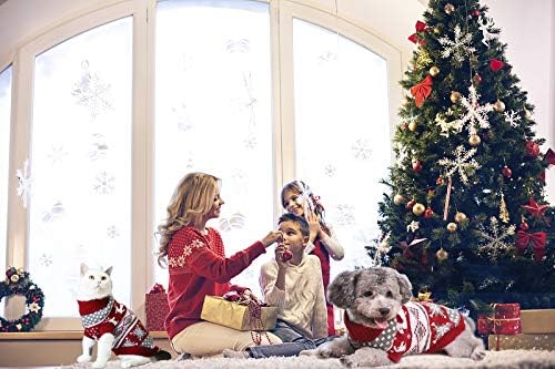 Vehomy Dog Christmas Sweaters Pet Winter Knitwear Xmas Clothes Classic Warm Coats Reindeer Snowflake Argyle Sweater for Kitty Puppy Cat-XL
