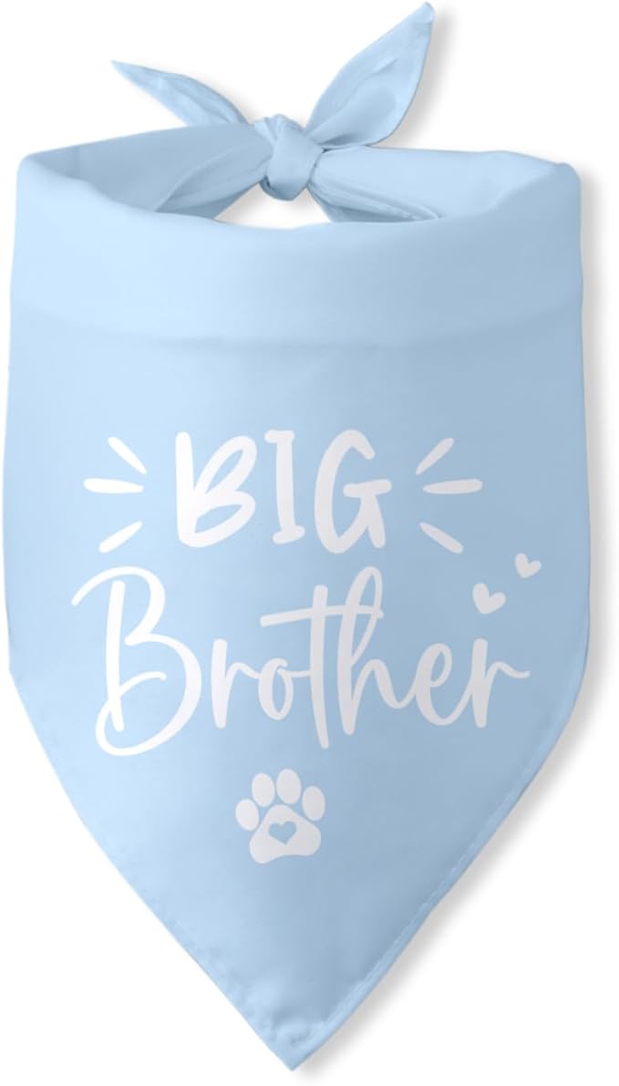 Big Brother Dog Bandana Pregnancy Announcement Gender Reveal Baby Announcement Photo Props Dog Scarf Accessories Blue Pet Bandanas for Large Medium Small Dogs