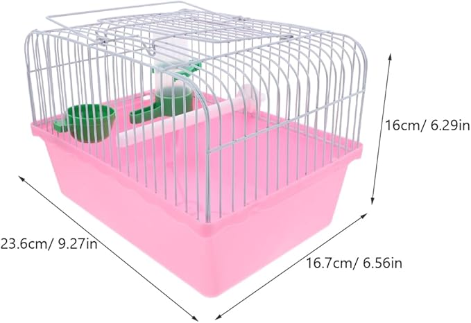 Portable Bird Travel Cage for Small Birds Parrots Lovebirds with Perch Food Box Water Dispenser 9.29X6.57X9.29 Inches