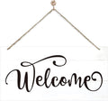 Welcome Sign for Front Door, Welcome Decor Wooden Hanging Sign for Wall Decor, Rustic Funny Wooden Outdoor Front Door Hanging Decoration 13.8X6.9 inches