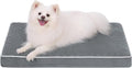 KSIIA Dog Bed for Crate Pad Waterproof for Small Dogs with Removable Washable Cover, Egg Crate Foam and Non-Slip Bottom, 23x17 Inch, Dark Gray