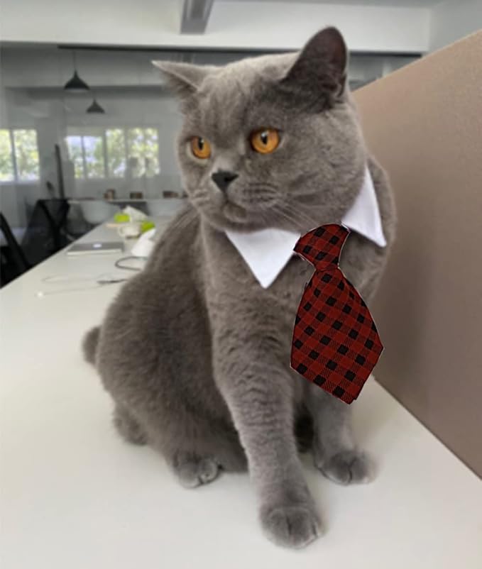 4 Pieces Pets Dog Cat Bowtie Pet Costume Adjustable Formal Necktie Collar for Cats Small Dogs Puppy Grooming Accessories (red/Green)