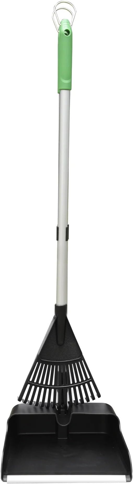 35 Inch 15-Tine Leaf Rake and Dustpan Set, Handle Yard Tool with Hanging Holes, Outdoor Cleanup Kit for Lawn Debris, Pet Waste, Leaves