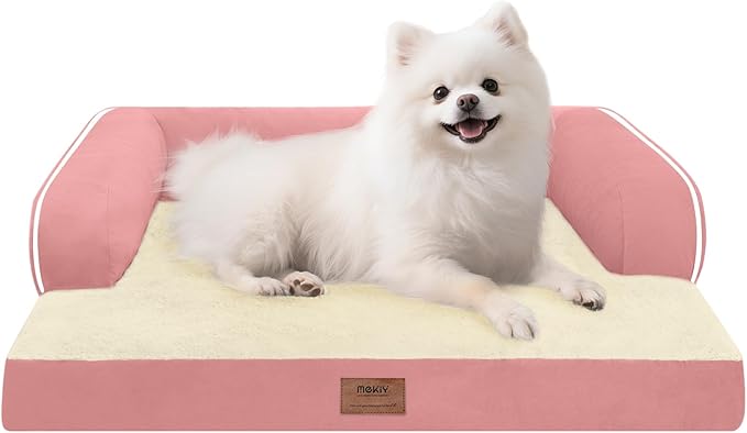 Small Dog Bed Orthopedic Washable Cat Bed Memory Foam Small Couch Sofa Indoor Comfy Pet Beds with Waterproof Removable Cover & Non-Slip Bottom