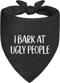 I Bark at Ugly People Black Dog Bandana, Funny Pet Scarf Accessories Decoration, Humor Adjustable Dog Bandanas Decor for Judgmental Pups, for Puppy Owner Pet Mom Dad